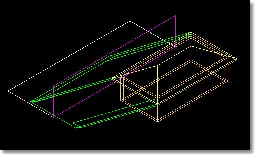 Tutorial 9 - Shadow Diagrams 163 Figure 9.2.11 Step 4: View the drawing in isometric and using the same settings for the Shadow Diagrams, cast shadows from the building using the Points option.