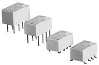 Slim line AND low profile 2 pole telecom/signal relay, polarized Through Hole Types (THT), standard version with 5.08 mm, narrow version with 3.