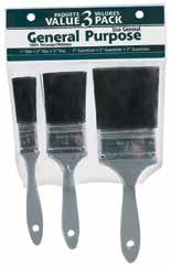 GENERAL PURPOSE BRUSHES Painter's Preferred Brushes All Paints HANDLE: Plastic, Beavertail Style STYLE: Trim / Wall Brush FERRULE: Tin BRISTLE: 100% Polyester Filament ITEM NO.