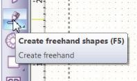 Create a Placement Line: 1. Select Create Freehand Shapes from the side toolbar. 2.