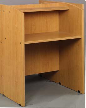 Face Study Carrel 70556 36 48 45 55 Bookshelf, Each Face Worksurface, Each Face Use as Stand-alone or