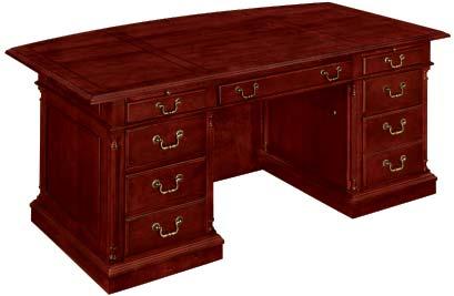 box / box / file drawer Bottom two drawers in each pedestal lock EXECUTIVE CREDENZA WITH HPL TOP* 7990-20HPL* KNEEHOLE CREDENZA 7990-21 Drop front, pull-out keyboard drawer Wire management access