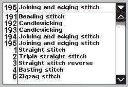 Sewing Sewing mode is the first view on the screen after you turn on the machine. Your selected stitch will be shown in real size in the stitch field.