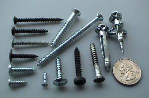 Chapter 6 Screw Screws come in a variety of shapes and sizes for different purposes. U.S. quarter coin (diameter 24 mm) shown for scale.