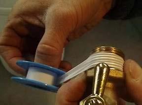 The idea is to wrap the threads so that the tape will not unwind as you screw In the spigot. Wrap the threads 3 times. 7.