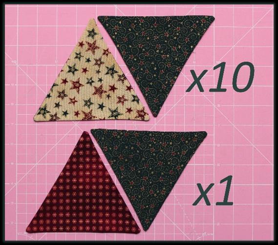 Sew all around each triangle using a 1/8 th inch seam. This will close the gap left open for turning.
