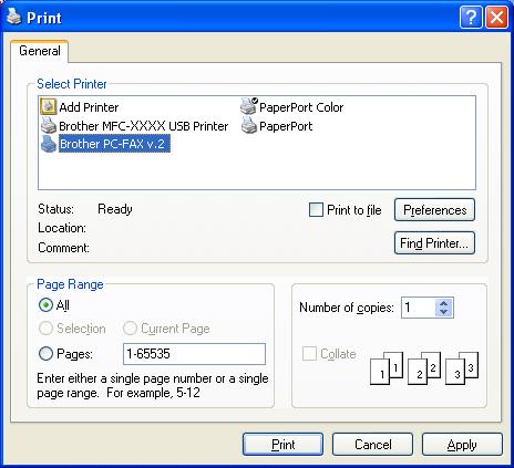 Programul software Brother PC-FAX (numai pentru MFC-9120CN şi MFC-9320CW) b Faceţi clic pe File (Fişier), apoi pe Print (Imprimare).