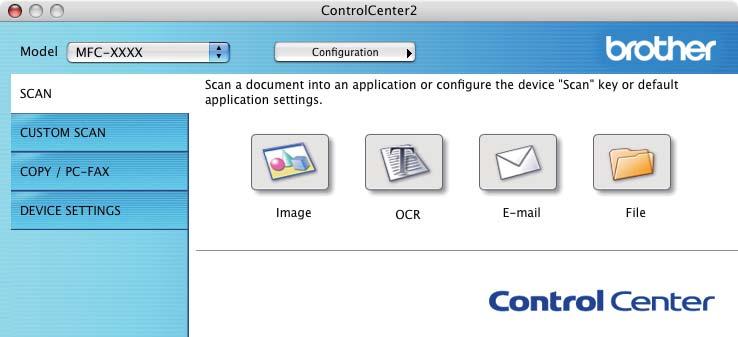 9 ControlCenter2 9 Caracteristicile aflate la dispoziţia dvs. în ControlCenter2 pot să varieze în funcţie de numărul de model al aparatului dvs.