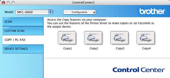 ControlCenter2 COPIERE / PC-FAX (PC-FAX este numai pentru MFC-9120CN şi MFC-9320CW) 9 COPIERE Vă permite să folosiţi calculatorul dvs.