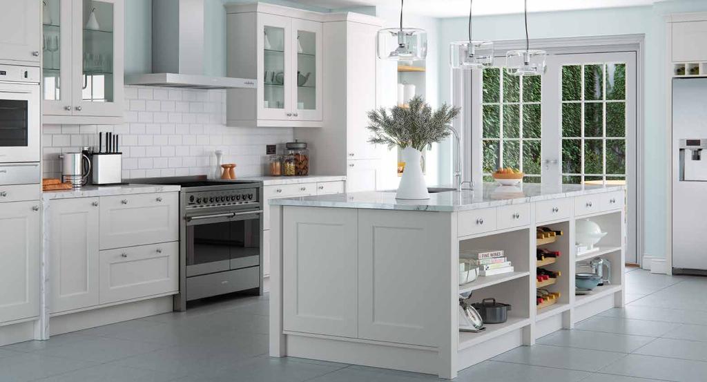 Painted & Stained FLORENCE Light Grey NEW RANGE All Florence doors, drawerfronts and frames are available in 21 standard paint colours.