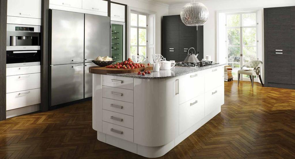 Matte & Gloss ASTRO GLOSS All Astro Gloss doors, drawerfronts and frames are available in White, Vanilla, Alabaster & Dakar. Astro is a kitchen that offers a trendy style with a competitive price tag.