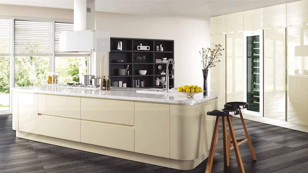 CONTEMPORARY CHIC - MATTE & GLOSS STRADA GLOSS Ivory ADD CURVES Use curved doors in