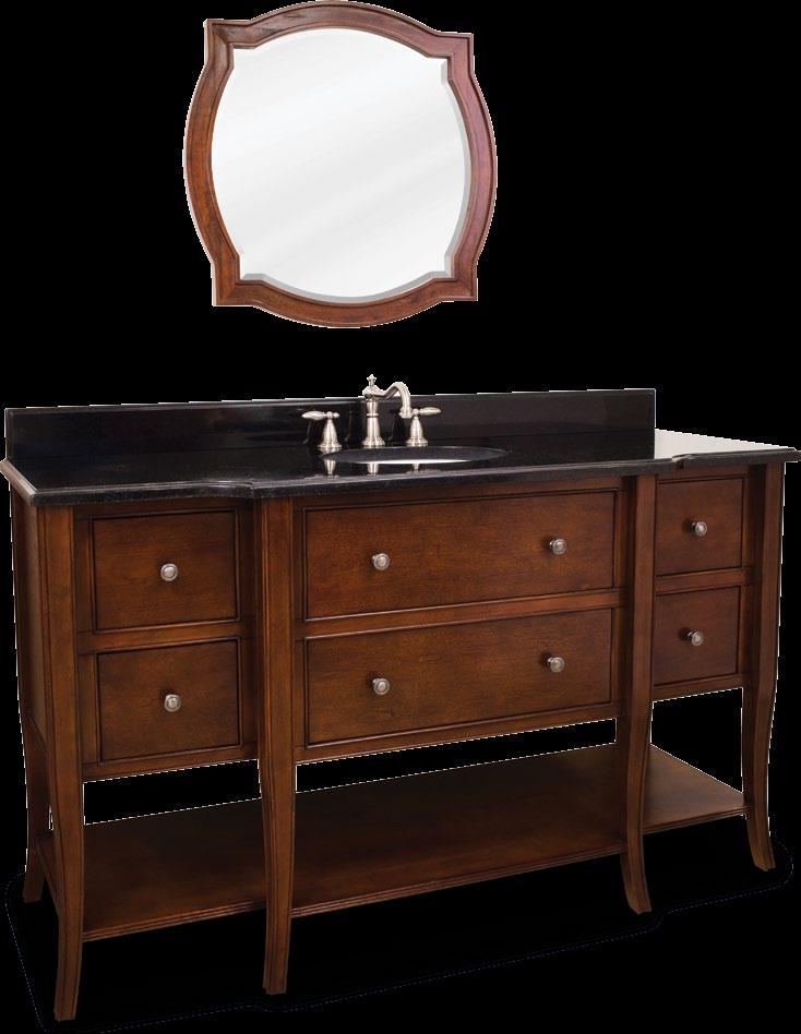 Philadelphia Classic This 60-1/2 solid wood vanity features a rich chocolate brown finish.
