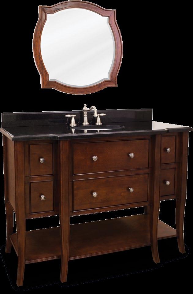 Philadelphia Classic This 48-1/2 solid wood vanity features a rich chocolate brown finish.