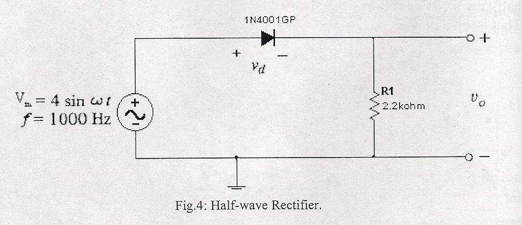 Procedure and Experimental Method: Part 1: Half-wave Rectification 1. Construct the half-wave rectifier circuit shown in Figure 4. Record the measured value of the resistor.