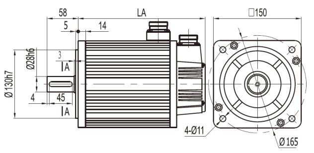 Annex 8 Parameters and Size of Servo Motor Spec. 17.2Nm 19.0Nm Length LA (mm) 226 232 150