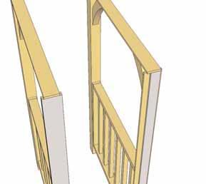 Attach 1x4 1/2 Wall Trim/ Supports to Front Extension using 2-1 1/2 screws.