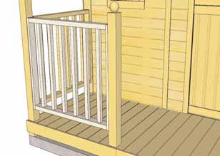 To complete porch, attach Deck Post and