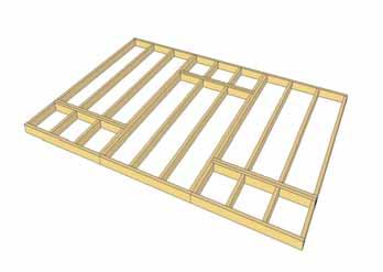 Attach each large and small floor joist frames together with 6-2.5 screws per section. 96 5.