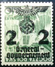 The second overprinted series, that of Polish Stamps (Mi # 14-39), were issued in March 1940. Intend of the overprint on this issue was to cover up all that was Polish.