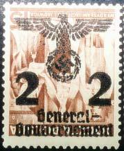1.2 Mi# 14-39 ( with wording Generalgouvernement) Overprinted Polish Stamp Issues 17P0 Imperforated, black on white, overprint proof on newspaper-like paper (?). Origin unknown, suspected to be a private initiative.
