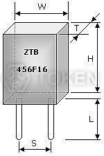 Dimensions Dimensions (Unit: mm; Tolerance: ±0.3mm) KHz (ZTB456/500/503/912F) Type ZTB 456 / 500 / 503F ZTB 912F W (width) 7.