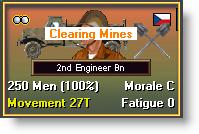 As it moves into the minefield it will show "Clearing Mines", but it won t do that in travel mode.