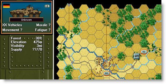 cannot attack the selected hex without having spotted units in it. Click the recon unit s line and then the OK button.