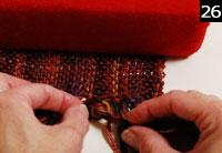 When you can't weave any farther or have finished your project, cut the warp off from the back of the loom.