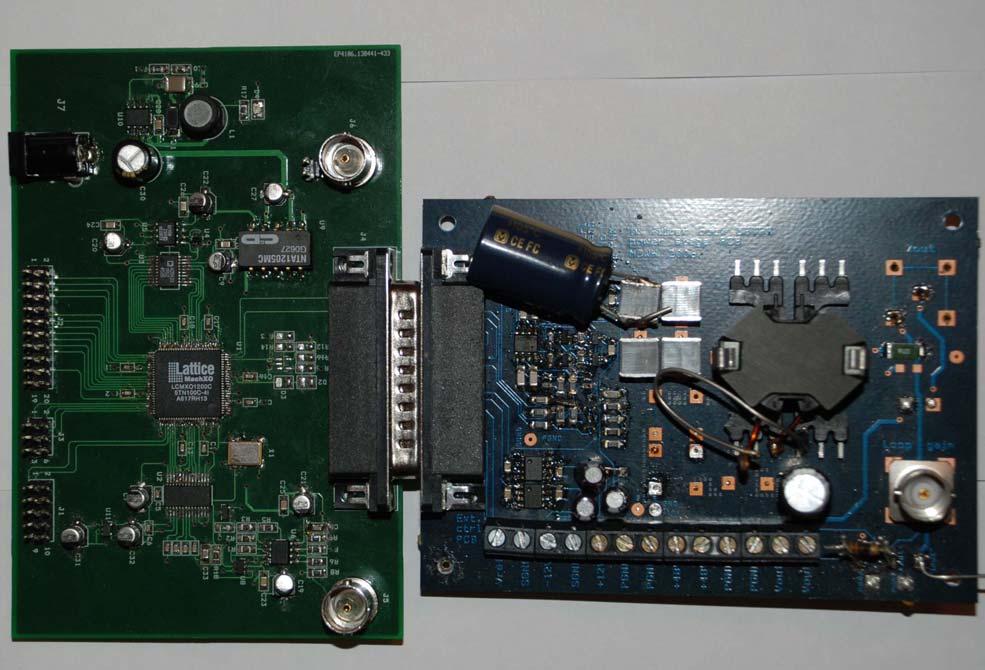 shows a picture of the prototype PCBs of the DiSOM based design.