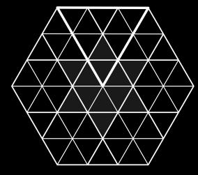 So the fraction that is shaded is. 54 9 [In fact, it is easier to note that the hexagon can be divided into 6 congruent equilateral triangles, like the one shown with the bold edges.