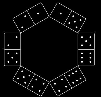 A B C 3 D 4 E 5 There are only two -pip dominoes among the five Dominic has. These must therefore be adjacent. Likewise for the two -pips and the two 4-pips.