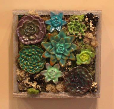 COE 96 F1 Turns Pink Trans, F1 Lilac Pastel Olive F1 Plum Apple Jade A suggested way to display Succulents The wall hanging Succulent planter was created by purchasing a 10 x 10 x 4 shadow box from a