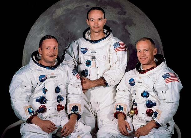 The crew also included astronauts Michael Collins and Edwin Buzz Aldrin.