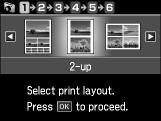 Printing Layout Sheets You can print the same photo or multiple photos on a single sheet of paper using the Artisan 700 Series templates. 1. Press the Home button until Photos is selected. 2.
