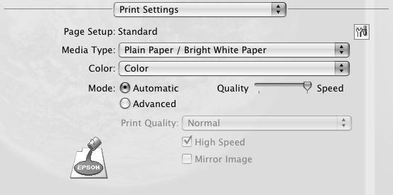(If you re printing from Preview, you see the settings shown below.) Copy and page settings Application settings 6.