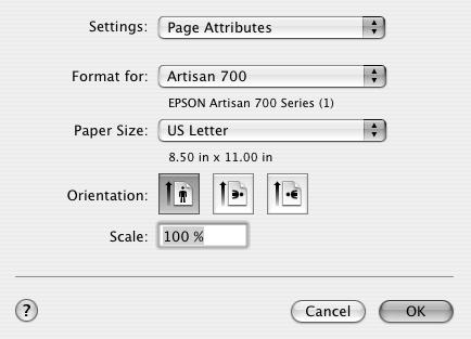 Cancel printing Pause or resume printing Select the print job Mac OS X 10.3 and 10.4 1. Open a photo or document in an application. 2. Select Page Setup from the File menu.