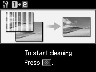 If there are gaps or the pattern is faint, select Head Cleaning, then press OK. Then press x Start to clean the print head.