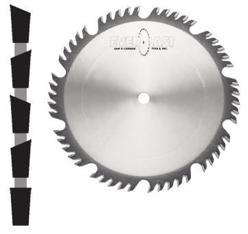 GLUE LINE RIP SAWS Triple Chip INDUIAL BLADES An extremely stable saw offering smoother cutting for all glue line applications on either straight or shadow line rip saws.