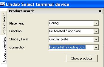 Product search If Product search is chosen you can search