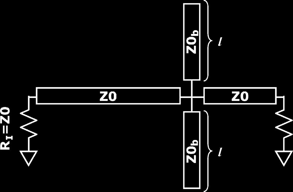 Z in1 is Z0/3 by of the slots and the length B of the junction to a resistor prevent a perfect matching at the multidrop junction, as shown in Fig. 2.