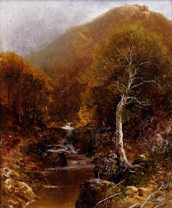 Ralph Albert Blakelock (American, 1847 1919), A Mountain Stream, 1872 80 oil