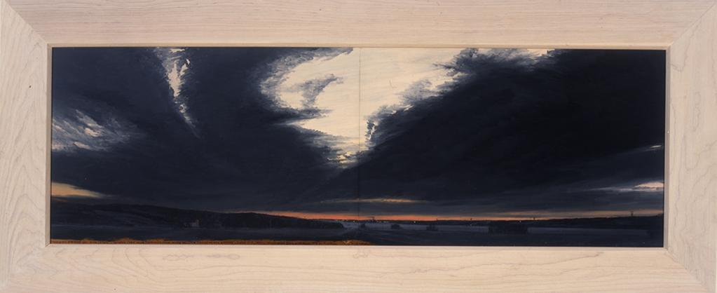 Keith Jacobshagen (American, 1941), Spreading Evening Sky with Crows, 1988, oil