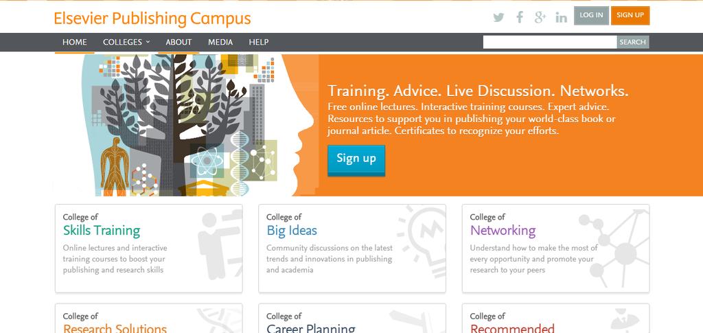 Elsevier Publishing Campus Elsevier Publishing Campus is an online platform which offers free lectures, interactive training and professional advice to support researchers to
