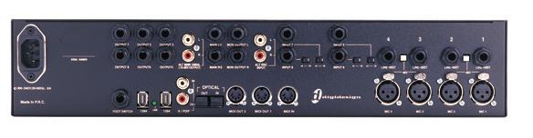 Hardware options for Pro Tools LE and M-Powered systems Front Panel Figure A4.9 Digi 002 front panel.