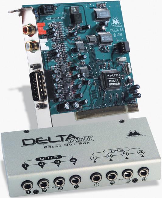 Hardware options for Pro Tools LE and M-Powered systems Figure A4.42 Delta 66 professional 6-in/6-out audio card with digital I/O.