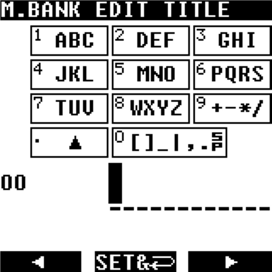ASSIGN TITLES TO MEMORY BANKS A title may be assigned to each memory bank, and PROTECTON set, so the bank is not accidentally erased. 1.