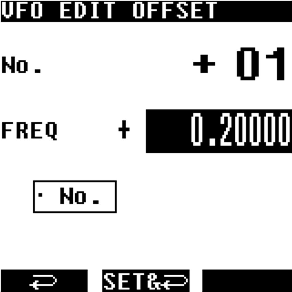 By rotating the dial knob, select a storage number between 00 and 39, depending on the following scenarios: 00: Offset is disabled 01 19: Offset value to be configured manually 20 39: Preset of