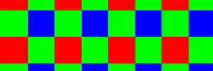 of any camera. This final image has one m x n array for each of the color components R, G and B.