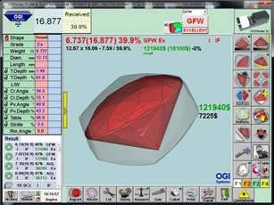 SOFTWARE Gia Facetware TM Cut Estimator As a result of more than 15 years of research and discovery, GIA has developed a scientific method of assessing and predicting the cut quality in round